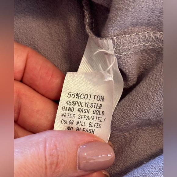 Sz S Umgee grey v neck sleeveless high low midi dress frayed edges pockets gauze - Picture 9 of 9